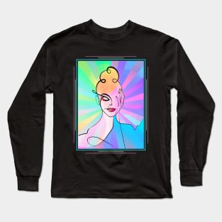 Modern Woman Pop Art Portrait Long Sleeve T-Shirt